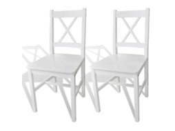 Vidaxl Cadeiras De Jantar 2 Pcs Madeira De Pinho Branco