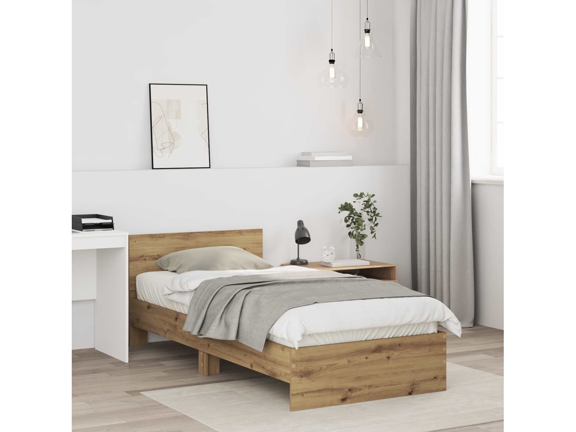 Vidaxl Estrutura de Cama com Cabeceira Carvalho Arttisan 80 X 200 Cm