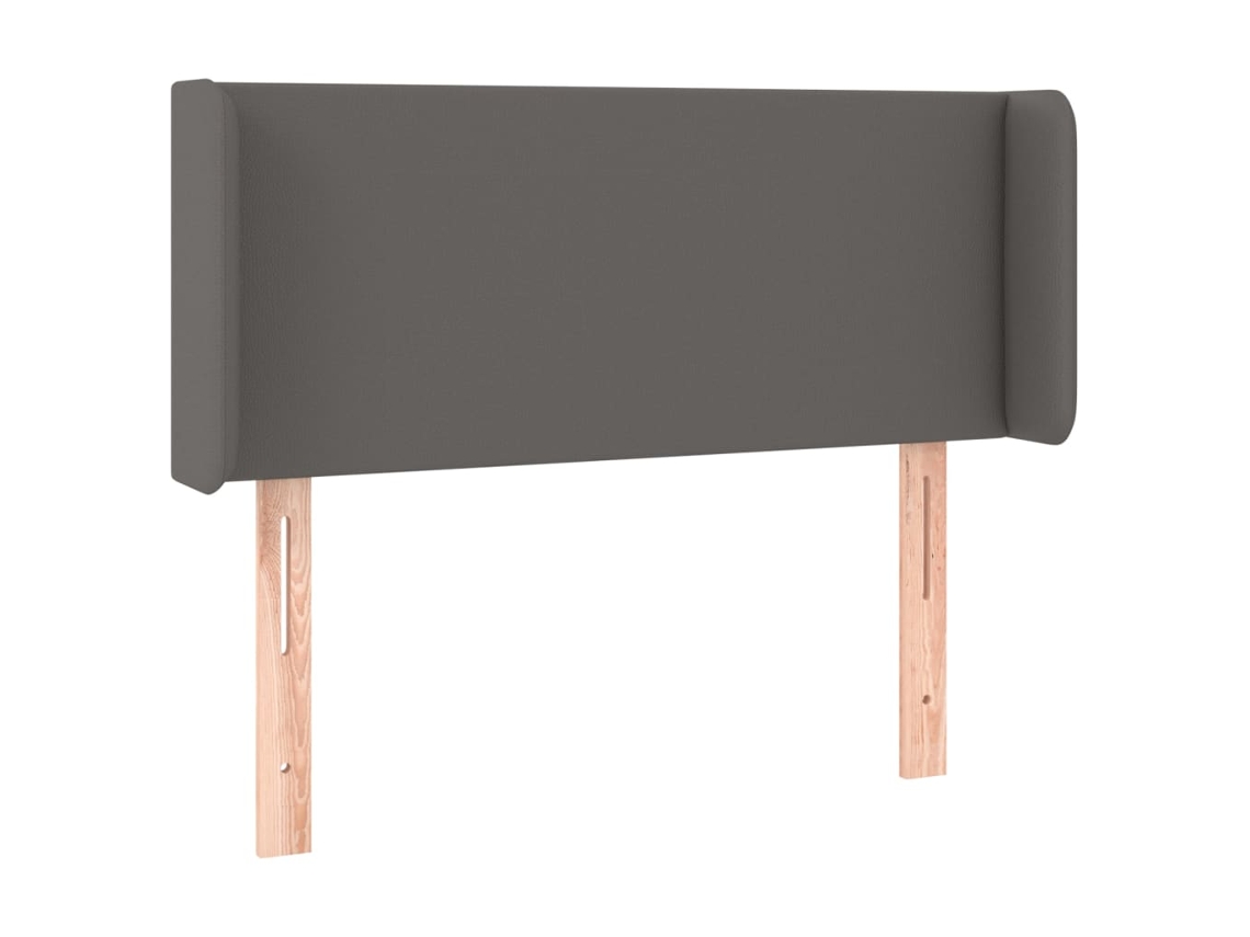 Cabeceira de cama com abas couro artificial 103x16x78/88cm Cinza MAISON EXCLUSIVE
