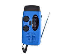 Rádio de Emergência com Manivela e Lanterna de 3 Leds, Portátil Am/fm, Bateria Externa de 2000mah e Porta Usb com Carregamento Solar AQUAFORGE