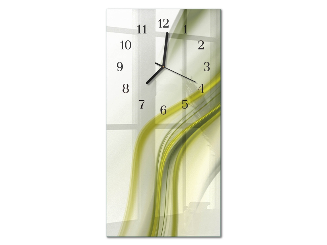 Relógio De Parede De Vidro Verde Espelharte (30x60 Cm)