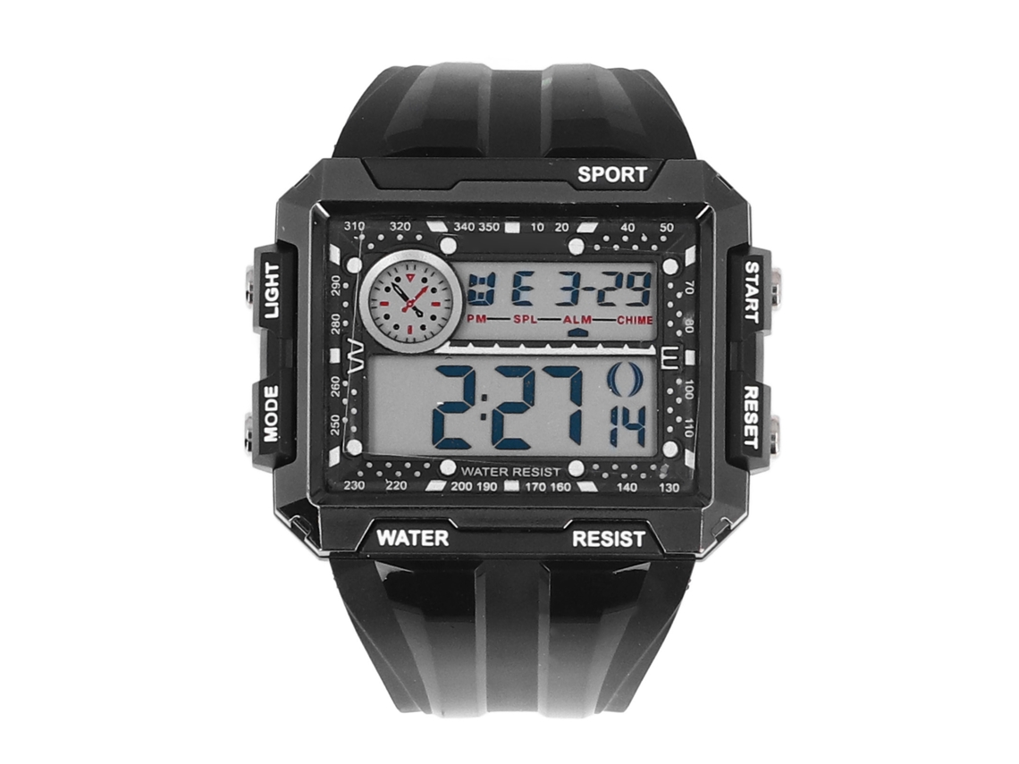 Relógio Digital Esportivo 50m À Prova D'água Tela Grande Retangular Led Luminoso