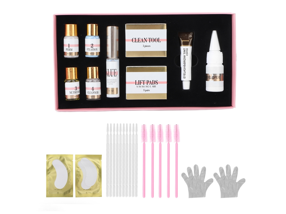 Kit 3 Em 1 Para Sobrancelha E Cílios: Tintura, Lifting E Perma Permanente Semi-café