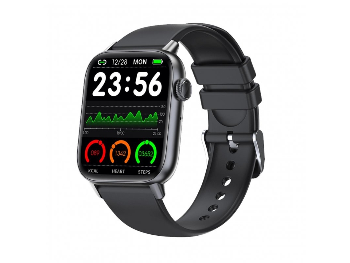 Smartwatch Qs08Pro Masculino Tvel Ao Toque de 1 83 Polegadas 300Mah Monitor de Som Ip67 À Prova D'Água Preto
