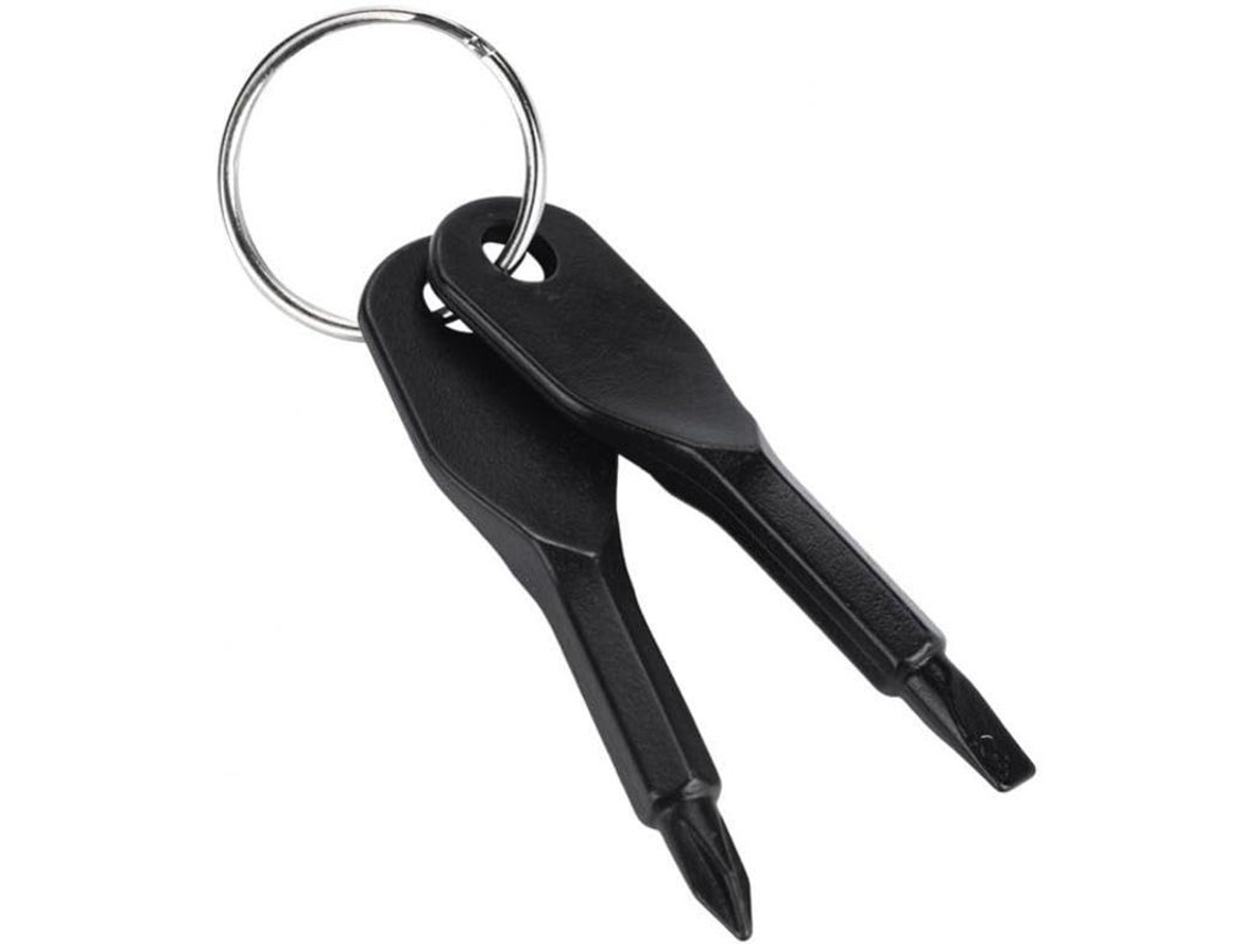 Conjunto De Chaveiro Com Parafusadeiras De Boca Chata E Philips, Aço Inoxidável Portátil, 6cm, 28g, Preto E Prata