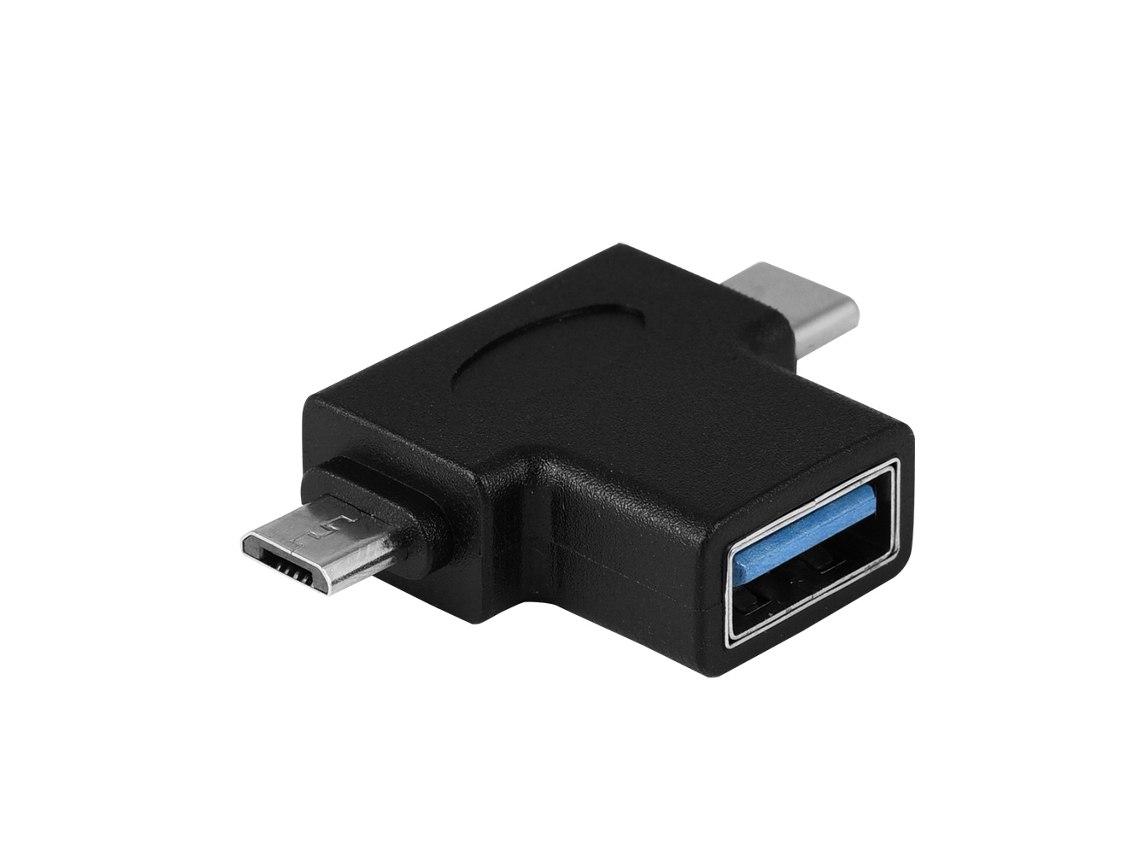 Laxiscreed Conversor 2-em-1 Otg Micro Usb/usb-c Para Usb 3.0 - Compatível Com Dispositivos Móveis