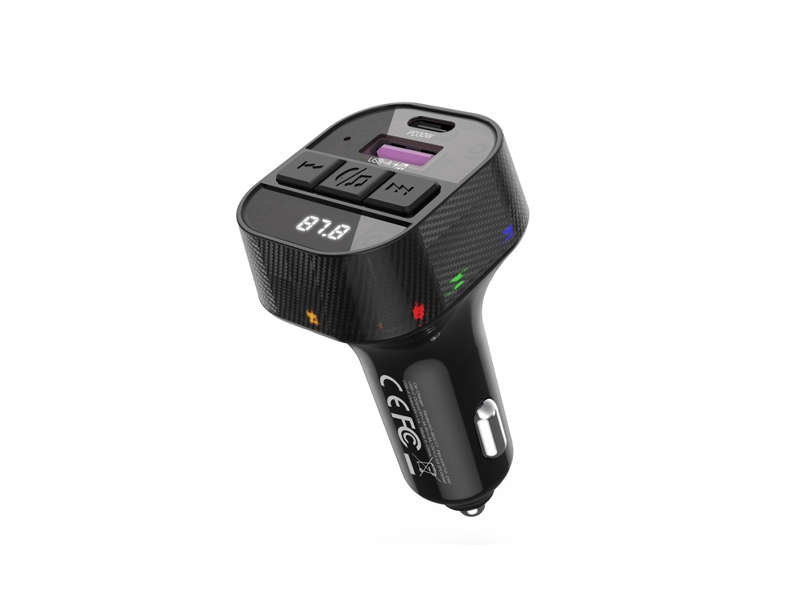 Transmissor Fm Bluetooth Veicular, Usb, Carga Rápida, 30w, Mp3