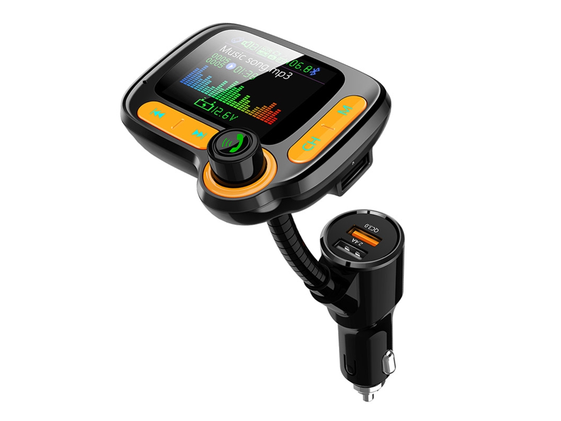Bluetooth 5.0 Car Kit Handsfree Fm Transmitter Aux Audio Receiver Quick Charge Qc3.0 Support Tf Card / U Disk Playback ENZONS