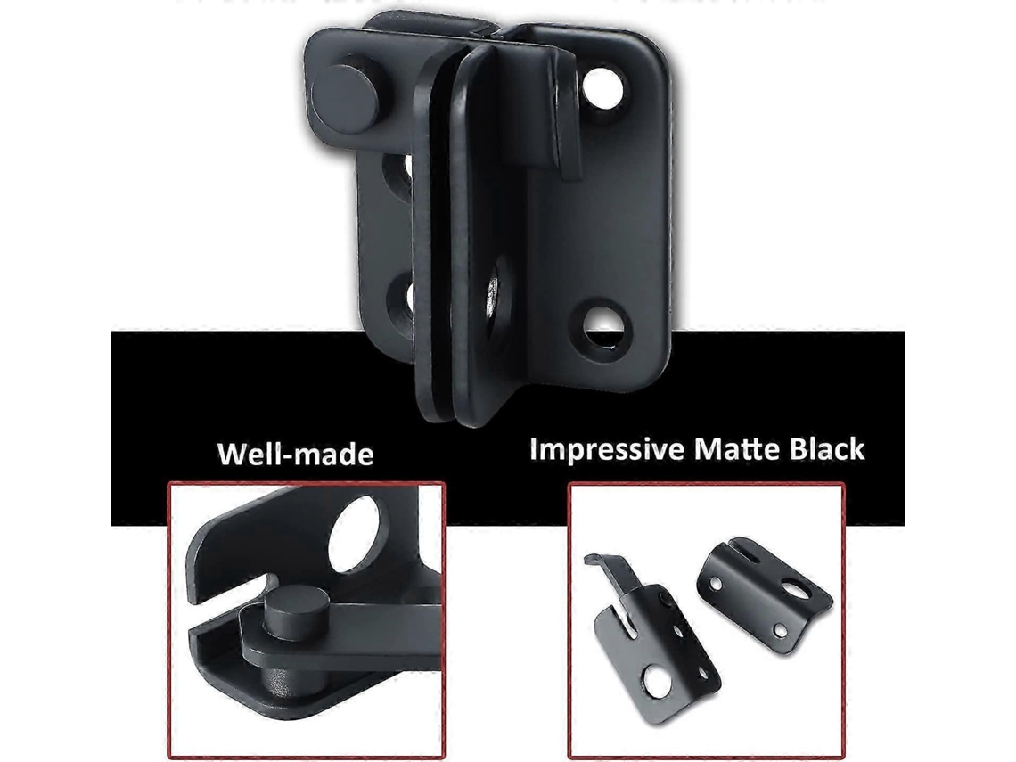 Cadeado Para Porta De Correr, Fecho Para Porta, Fivela, Gancho Antirroubo, Aço Inoxidável, Acabamento Preto Fosco Aquaforge