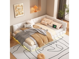 Sofá Cama Daybett 140x200cm Luz Ambiente Usb Tipo-c Branco