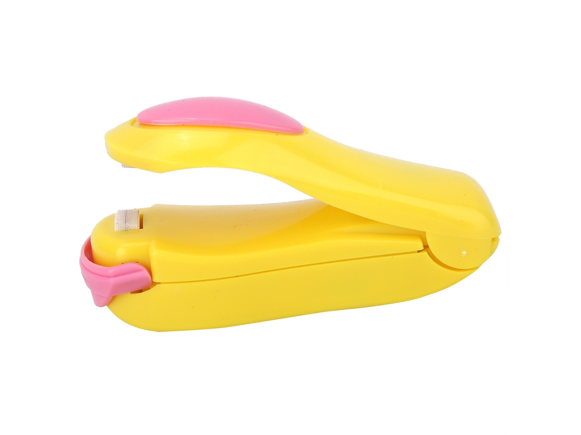 Selador elétrico portátil mini para sacos com gandola impulso fecho hermético amarelo | S/MARCA