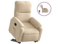 Electric Stand Up Recliner Chair, Electric Stand Up Recliner Chairs Vidaxl Creme Microfibra