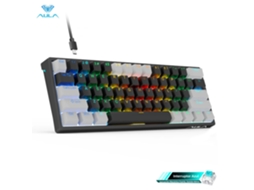 Teclado Mecânico Para Jogos Com Retroiluminação Rgb (cinza-azul), Interface Usb Mini, 61 Teclas, Switches Vermelhos.