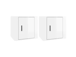 Mesas de cabeceira, 2 peças, 50x39x47 cm, branco brilhante, EXCLUSIVO DA MAISON