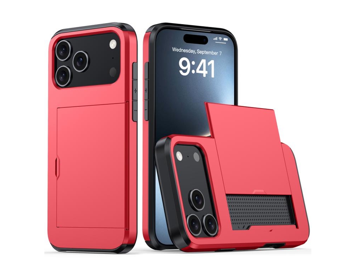 Capa Protetora À Prova De Choque Para Iphone 17 Pro - Compartimento Para Cartão