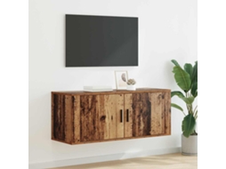 Vidaxl Rack De Tv Montado Na Parede Madeira Antiga 100 X 34,5 X 40 Cm