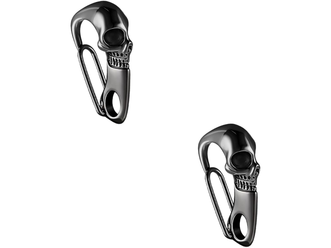Conjunto De 2 Chaveiros Com Caveira Para Homens, Mosquetões Resistentes, Acessórios Para Chaveiro De Carro, Em Aço Inoxidável. Gokoco