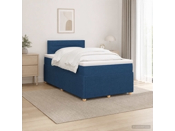 Vidaxl Cama Box Spring Com Colchão Azul 120 X 200 Cm Tecido