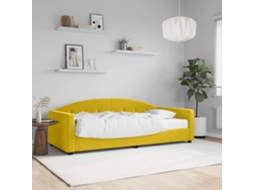 SYFAX™ Sofá cama com Colchão 90x200 Cm Veludo Amarelo