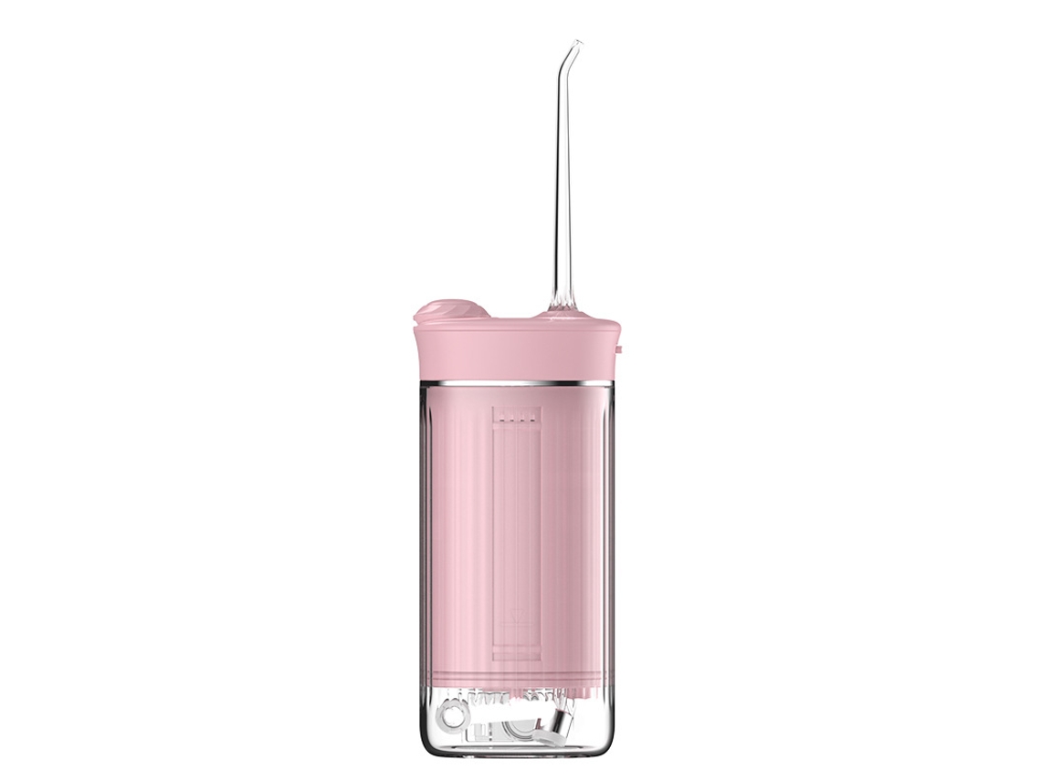 Irrigador oral portátil SFUSHOS para uso doméstico, com bomba de pressão e carregamento UV (rosa)