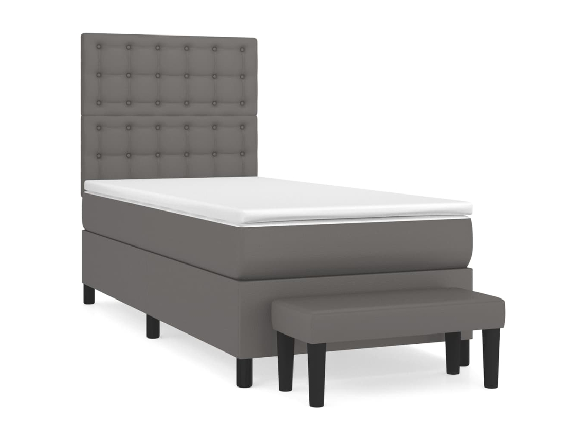 Box Spring Bed, Box Spring Beds Vidaxl Cinzeto Couro Artificial (80 X 200 Cm)