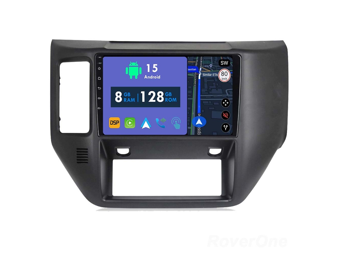 Auto Rádio Carro Bluetooth Autoradio 8GB RAM 128G ROM CarPlay Navegação GPS Ecrã Táctil RoverOne para Nissan Patrol V 5 Y61 2004-2021  