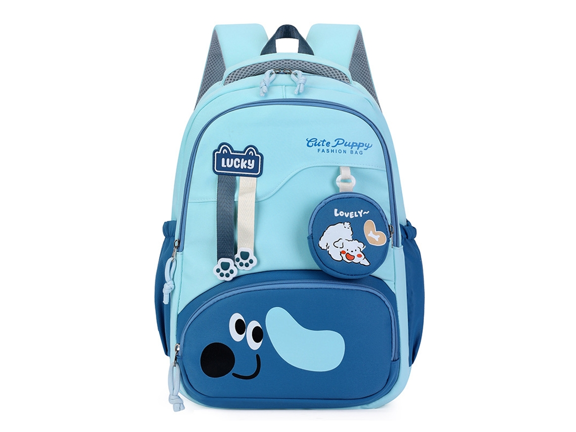 Mochila Eifson Cão 3d Com Alças Transpiráveis, 41x30x17cm - Azul