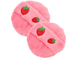 Conjunto de 2 esponjas redondas Pelúcia com bordado de desenho animado e estrutura durável.