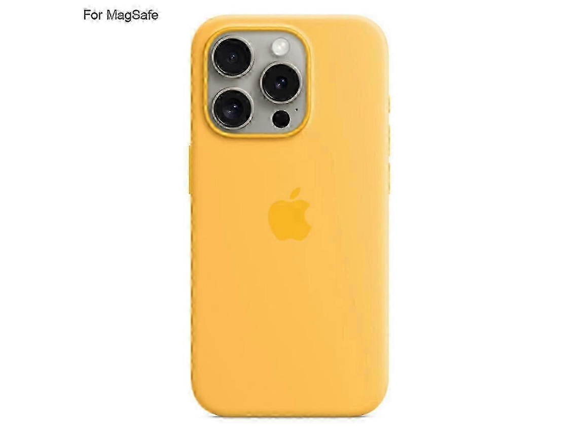 Loja Iberiancapa Premium Para Iphone 15 Pro Max: Compatível Com Magsafe E Silicone Líquido, Ajuste Perfeito_cdb3yellow