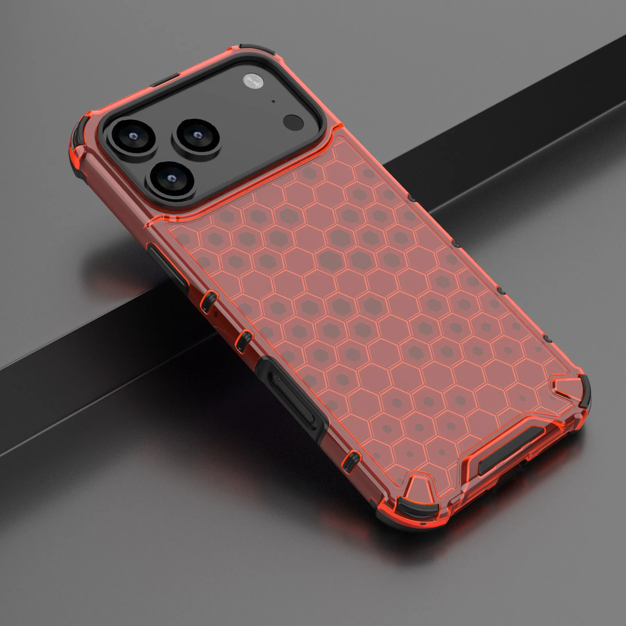 Funda Protectora Híbrida Transparente A Prueba De Golpes Y Resistente Para Iphone 13 Pro Max (rojo)