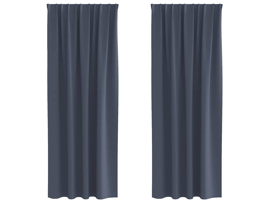 Maison Exclusive - Cortinas Blackout Com Argolas 2 Pcs Antracite 260 X 140 Cm