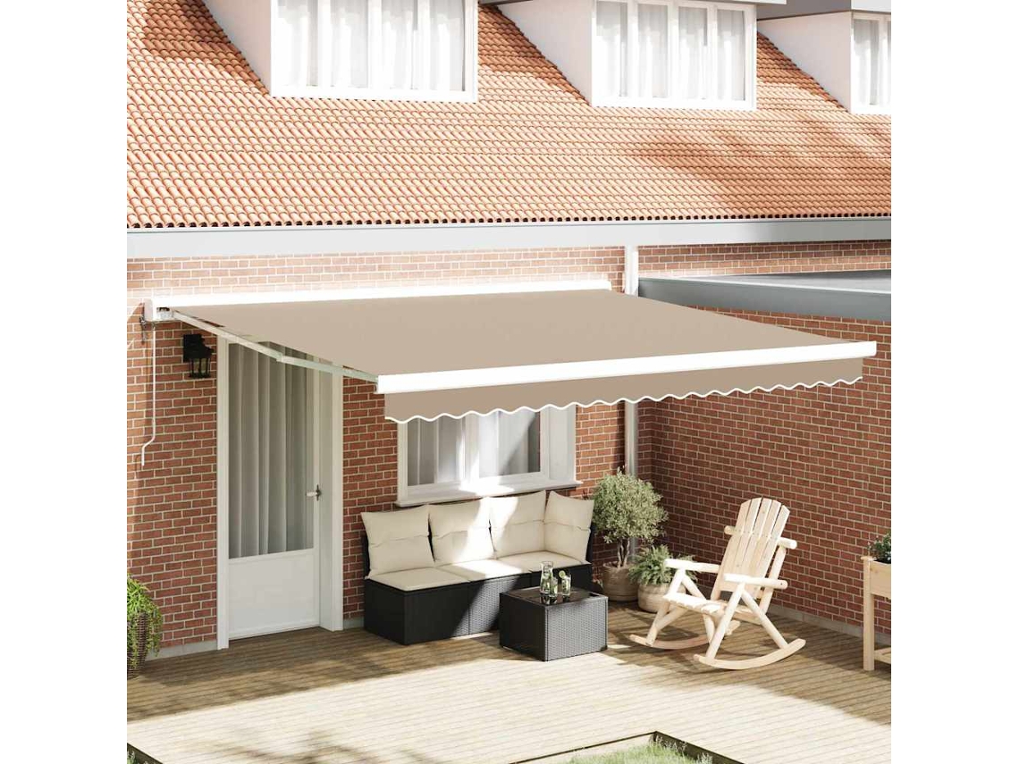 Vidaxl Tecido De Substituição Para Toldo Bege 380 X 345 Cm Poliéster