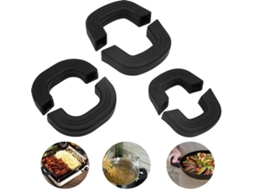 Escolha Pannenlappen Resistente Ao Aquecimento - Pausas Em Silicone - Antideslizante - 6 Unidades - Três Tamanhos - Preto - Pannengrepen