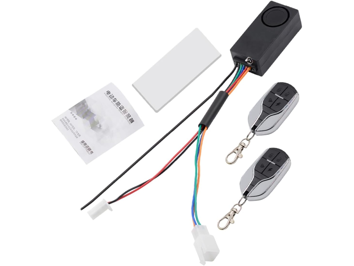 Alarme elétrico com controle remoto sem fio, antifurto, à prova d'água, sistema de entrada com chave.