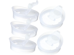 Conjunto De 5 Tampas De Plástico Branco Para Jarra Com Rosca, Fáceis De Limpar.