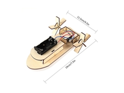 Kit de construção de barco de madeira 3D: barco a vapor com remos, brinquedo educativo para crianças e adultos.