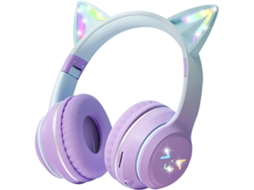Fones De Ouvido Infantis Com Orelhas Gato, Bluetooth 5 3sem Fio E Com, Com Luzes Rgb Fofas, Dobráveis E Ideais Para