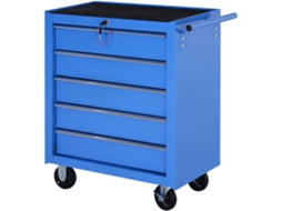 Carrinho de Ferramentas Aço cor Azul 67,5x33x77 cm HOMCOM