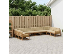 Vidaxl Conjunto De Sofás Para Exterior 10 Unid. Natural E Bege
