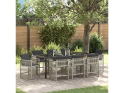 Vidaxl Conjunto De Jantar Para Jardim 9 Pcs Cinzento-claro