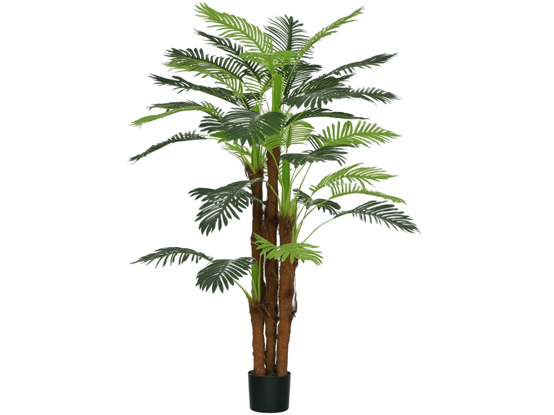 Palmeira Artificial 1,6 M com Tronco, Galhos, Líquen e Folhas, Extremamente Realista, Vaso Incluso CHEZMOI