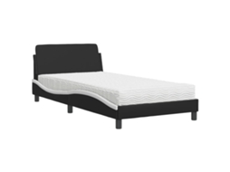 Bed, Beds Vidaxl Preto Couro Artificial (100 X 200 Cm)