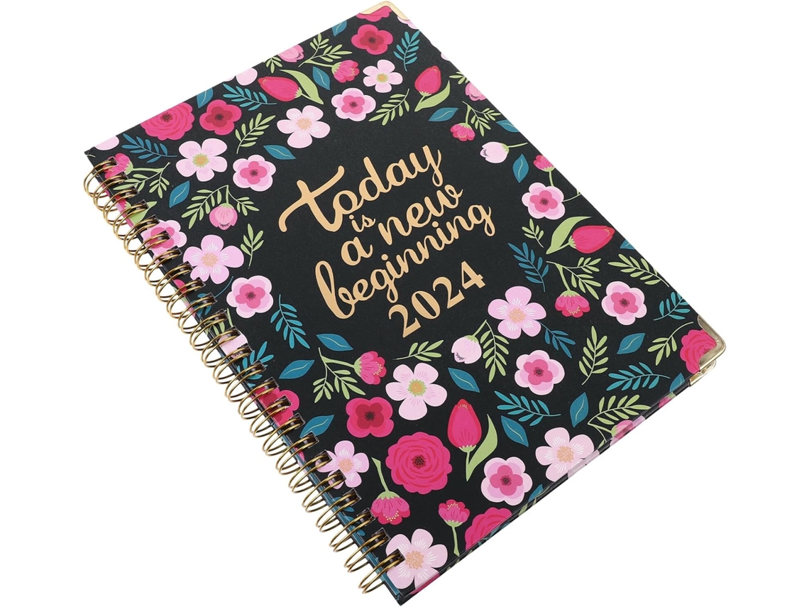 Agenda Mensal 2024 Em Inglês, Caderno Espiral A5, Leve E Durável, Bloco De Notas Para Escritório, Escola E Viagens, Gokoco