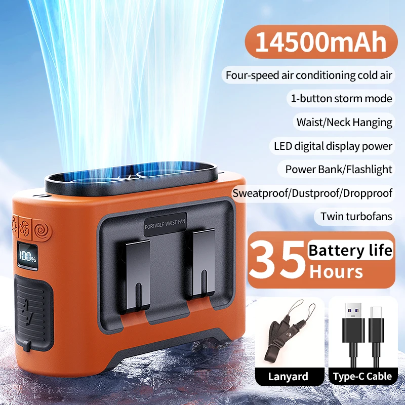 Ventilador de mesa portátil MDUG, 2000mah, silencioso, 5 velocidades