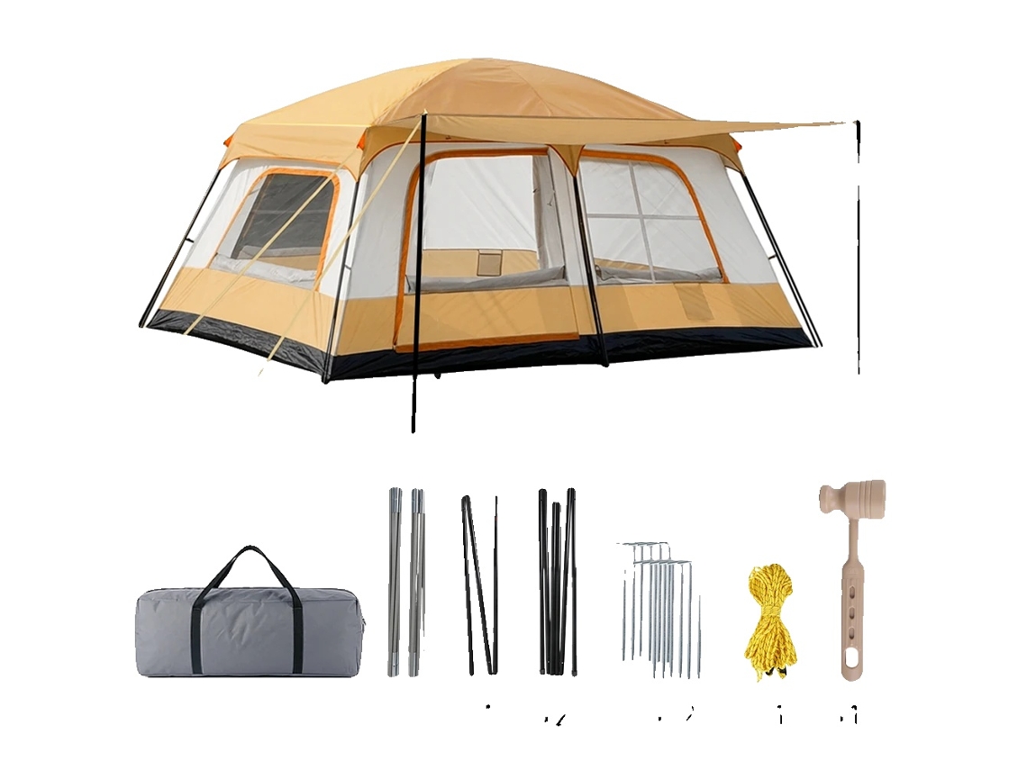 Barraca De Camping, Design Espaçoso, Resistente Às Intempéries, Caqui