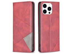 Capa De Couro Pu Com Textura De Losango Compatível Com Iphone 16 Pro, Capa De Telefone Com Absorção Magnética Oculta