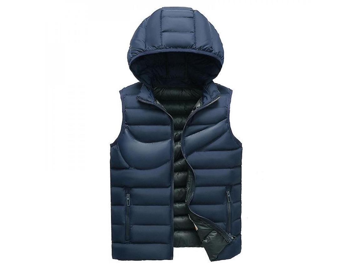 Colete Rebe acolchoado sem mangas para homem com capuz removível e acabamento DWR tamanho G azul marinho