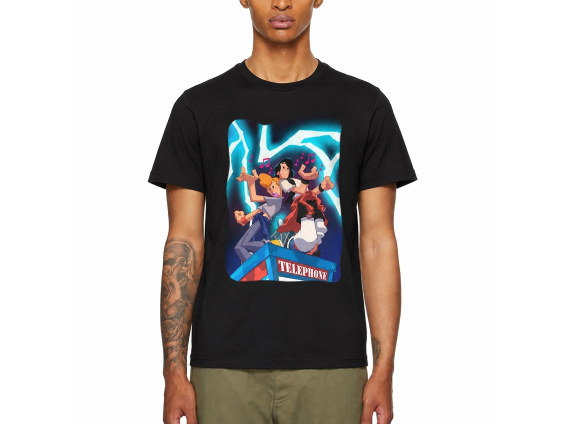 Rockinstone Bill And Ted Telephone Tunes Black Adult T-shirt Size:xxl