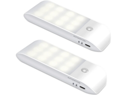 Lurelia, Luz Noturna Led, Sensor Pir, Recarregável Usb, Magnética, Autoadesiva, Plugue Ue, 3 Modos, Pack 2, Armário