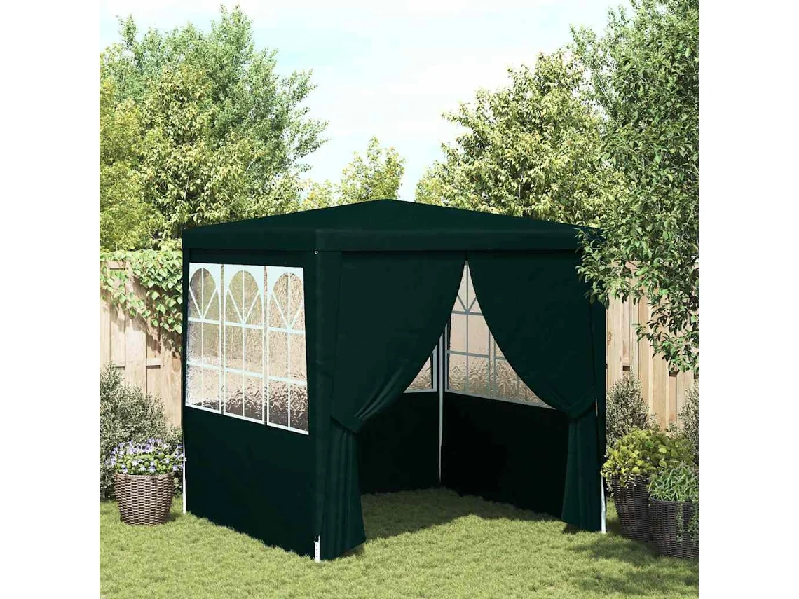 Vidaxl Tenda Festas Profiss. C/ Paredes Laterais 2,5x2,5m 90g/m² Verde